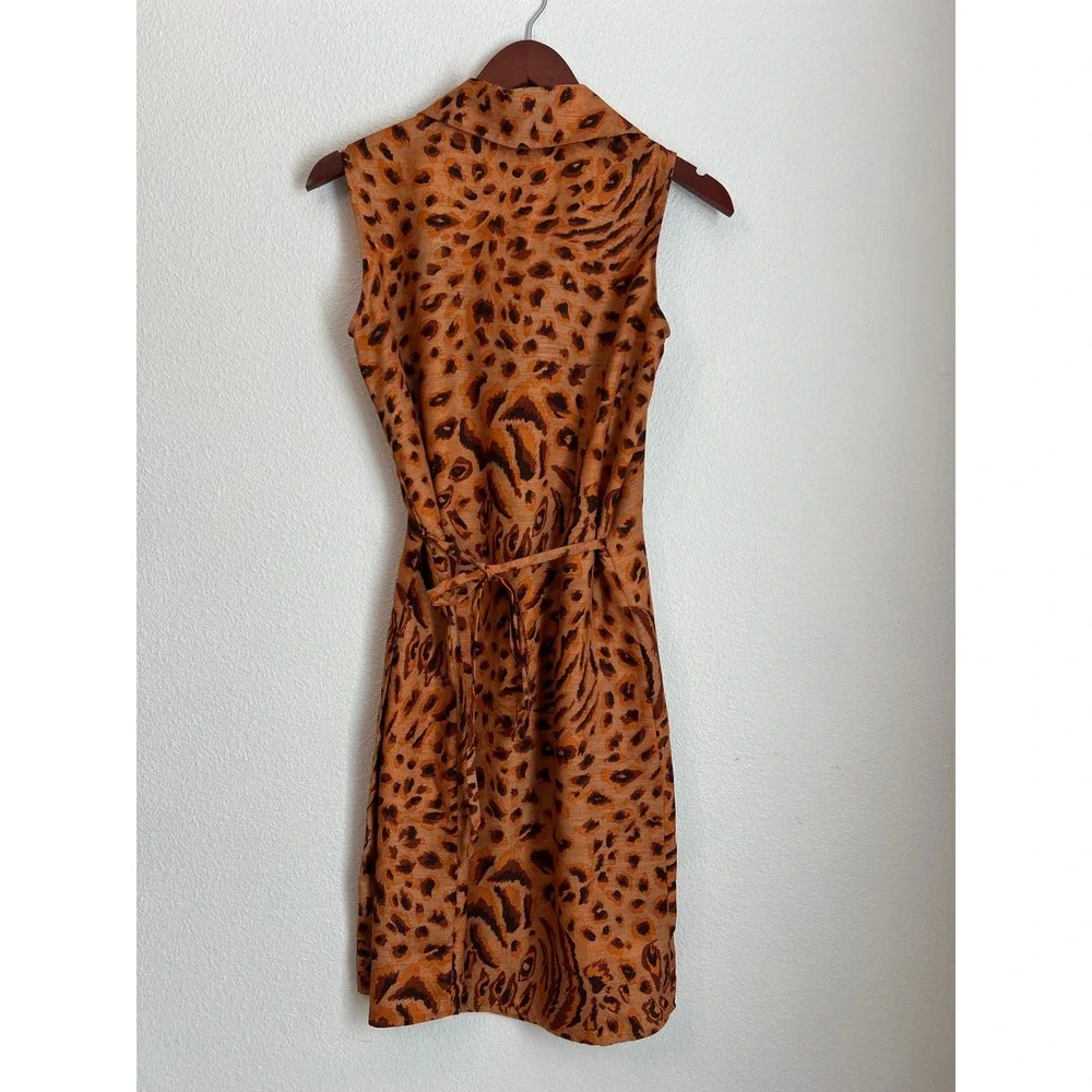 Selene‎ Sport Sleeveless Leopard Print Wrap Dress Women's Size Small